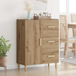 HKH Aparador Moderno en Madera Procesada con 1 Puerta y 3 Cajones - Roble Artesanal
