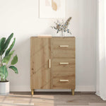 HKH Aparador Moderno en Madera Procesada con 1 Puerta y 3 Cajones - Roble Artesanal