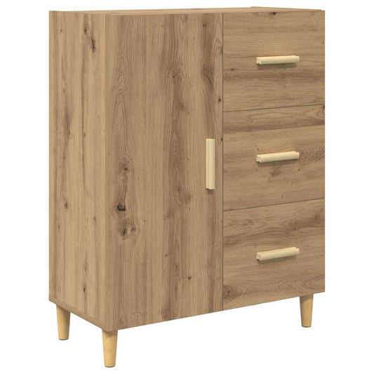 HKH Aparador Moderno en Madera Procesada con 1 Puerta y 3 Cajones - Roble Artesanal