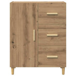 HKH Aparador Moderno en Madera Procesada con 1 Puerta y 3 Cajones - Roble Artesanal