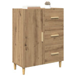 HKH Aparador Moderno en Madera Procesada con 1 Puerta y 3 Cajones - Roble Artesanal