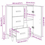 HKH Aparador Moderno en Madera Procesada con 1 Puerta y 3 Cajones - Roble Artesanal