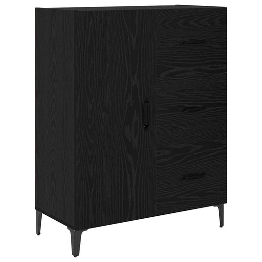 HKH Aparador Moderno de Madera Procesada con 1 Puerta y 3 Cajones - Roble Negro