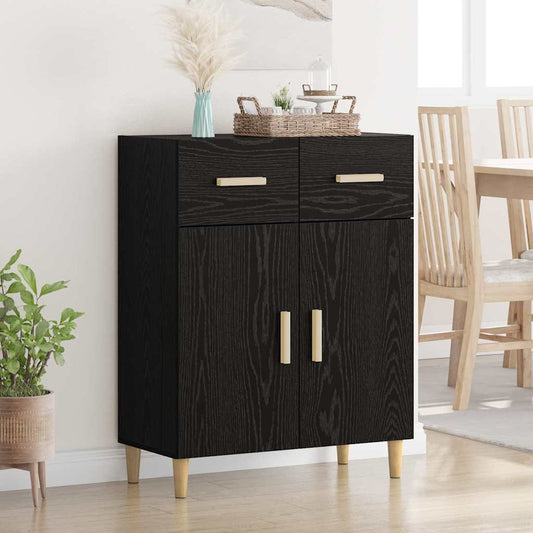 Aparador moderno HKH de madera procesada con 2 puertas - Roble negro