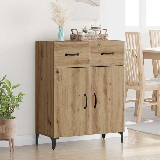 Aparador Clásico HKH en Madera Procesada con 2 Puertas y 2 Cajones - Roble Artesanal