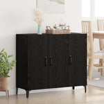 HKH Aparador de madera procesada con 3 puertas - Roble Negro