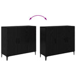 HKH Aparador de madera procesada con 3 puertas - Roble Negro
