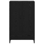 Aparador alto HKH de madera de ingeniería y hierro con 2 puertas - Roble negro