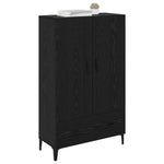 Aparador alto HKH de madera de ingeniería y hierro con 2 puertas - Roble negro