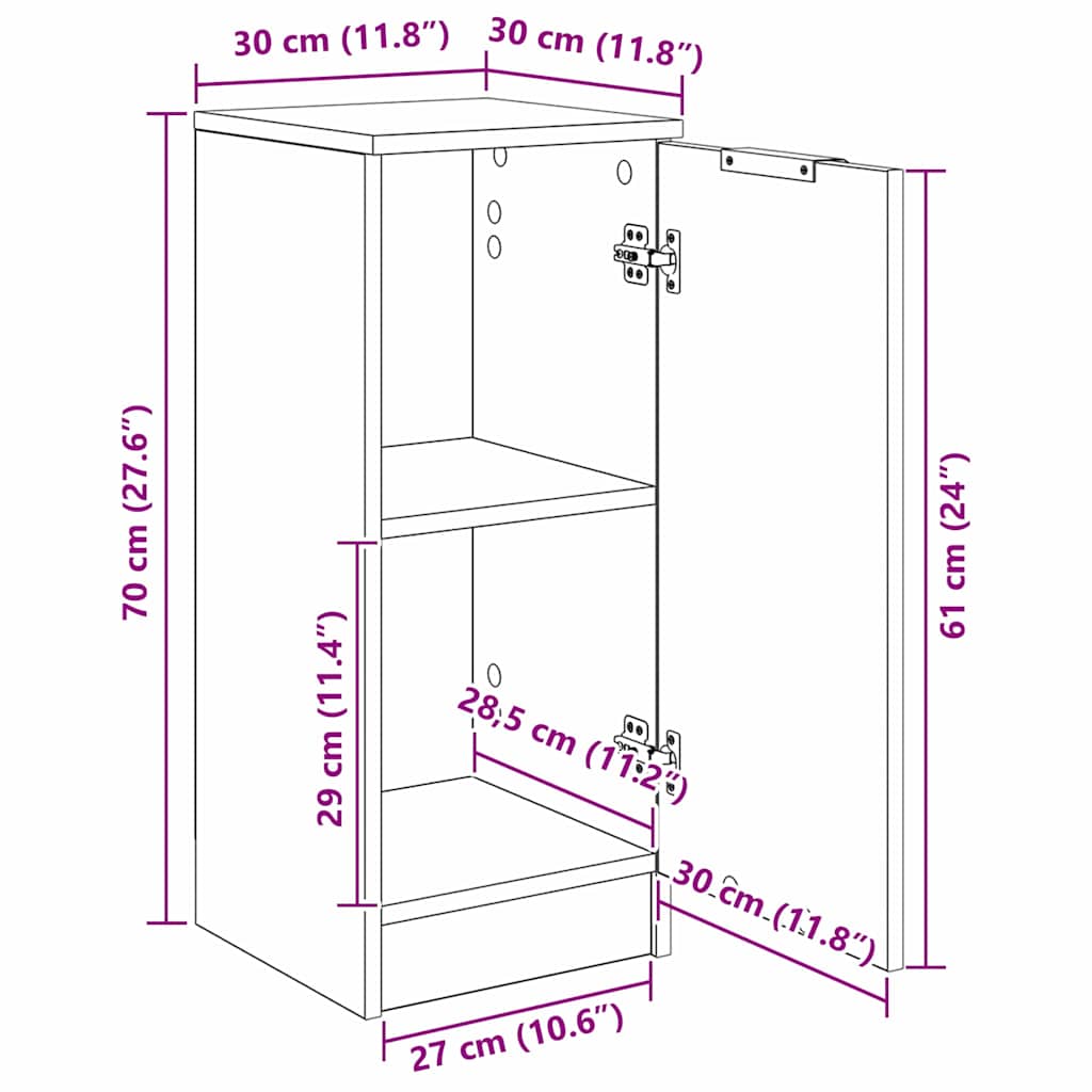 HKH Aparador Moderno de Madera Procesada con 1 Puerta - Madera Antigua