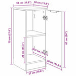 HKH Aparador Moderno de Madera Procesada con 1 Puerta - Madera Antigua