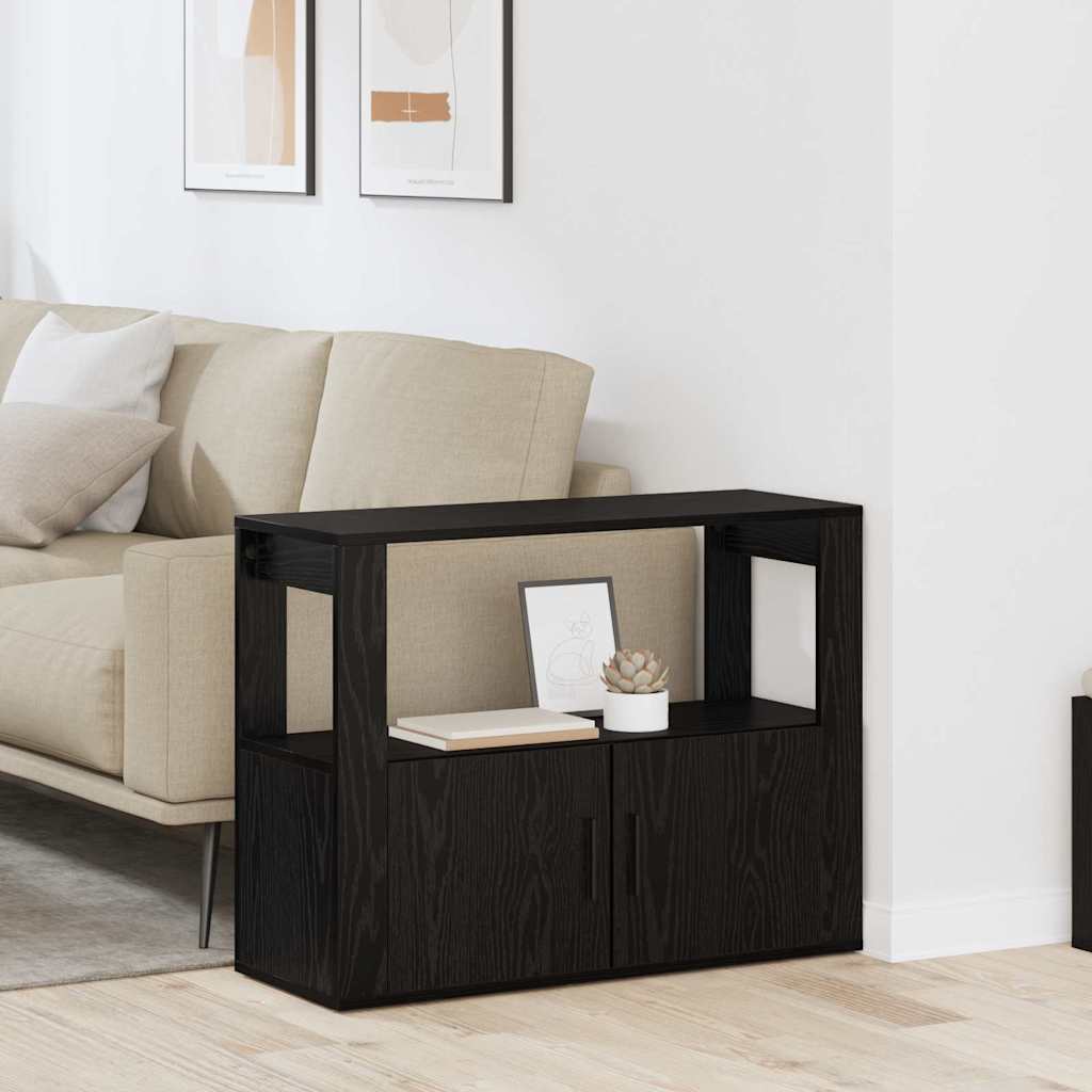 Aparador moderno HKH de madera procesada con 2 puertas - Roble negro