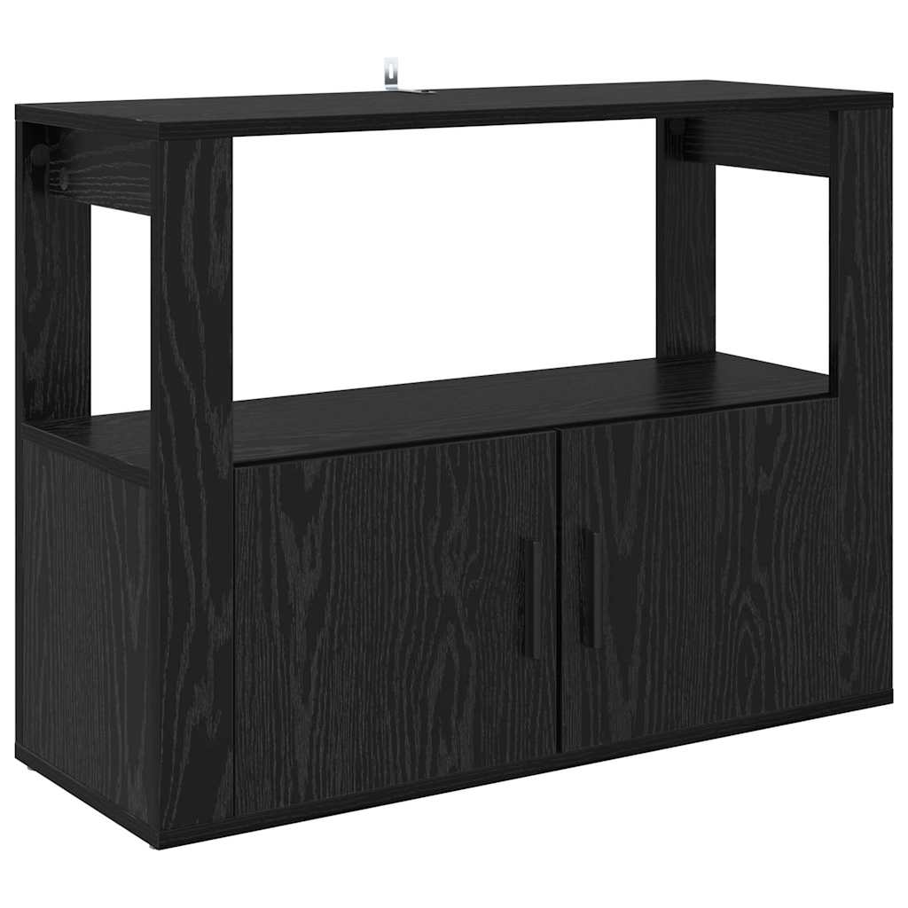 Aparador moderno HKH de madera procesada con 2 puertas - Roble negro
