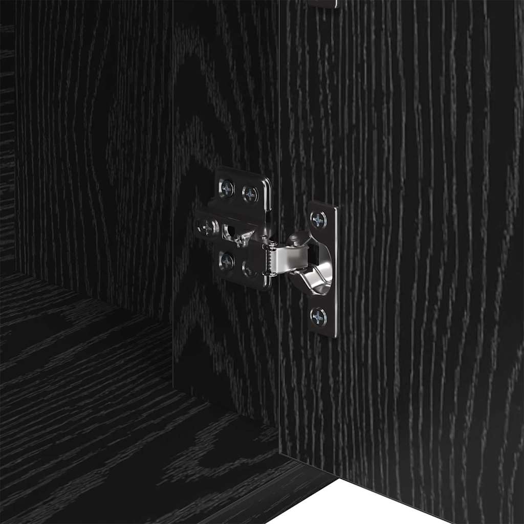 Aparador moderno HKH de madera procesada con 2 puertas - Roble negro