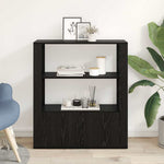 Aparador moderno HKH de madera procesada con 2 puertas - Roble negro
