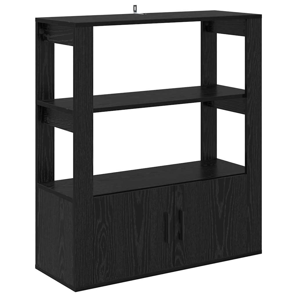 Aparador moderno HKH de madera procesada con 2 puertas - Roble negro