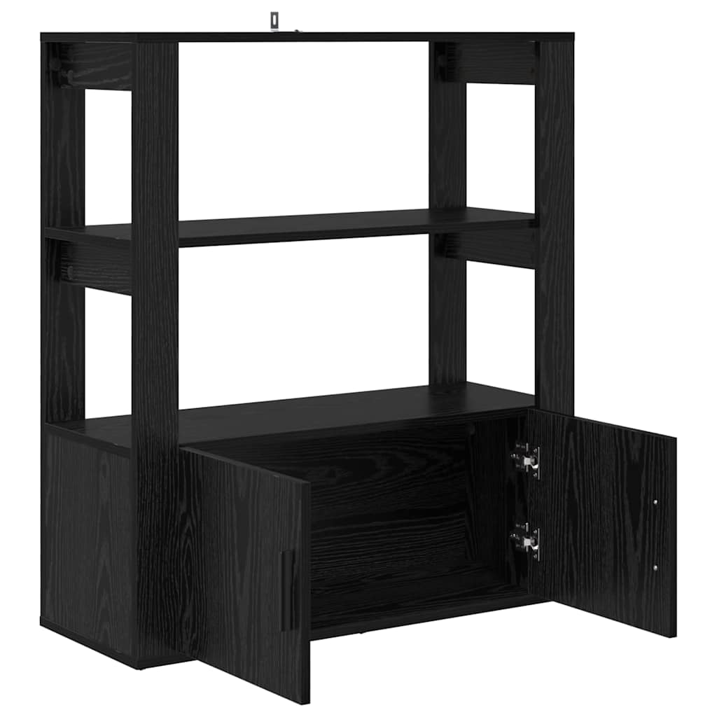 Aparador moderno HKH de madera procesada con 2 puertas - Roble negro