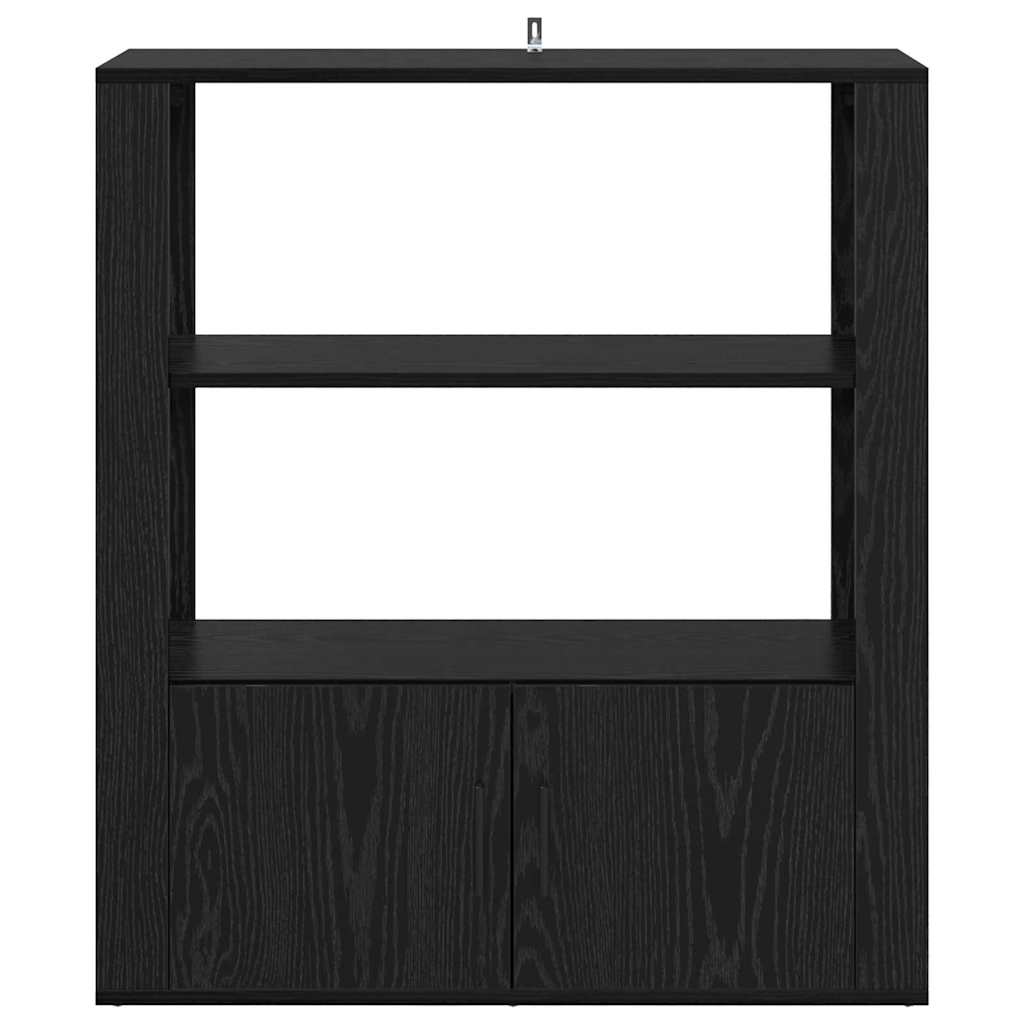 Aparador moderno HKH de madera procesada con 2 puertas - Roble negro