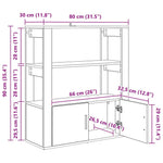 Aparador moderno HKH de madera procesada con 2 puertas - Roble negro