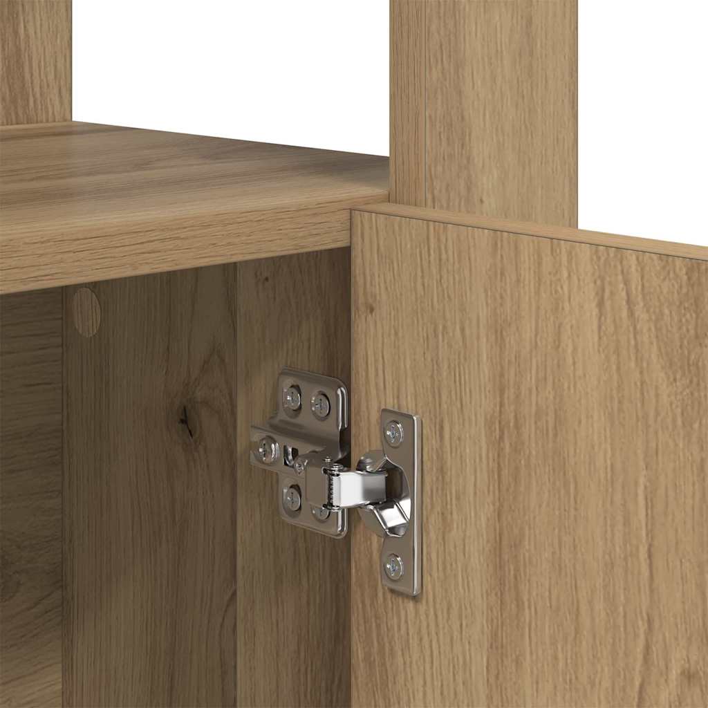 HKH Aparador Alto de Madera Procesada con 2 Puertas - Roble Artesano