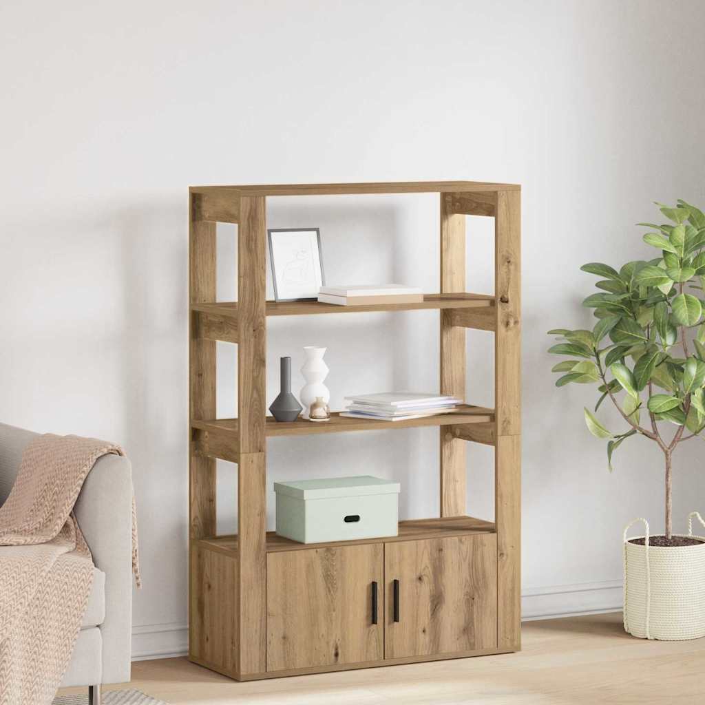 HKH Aparador Alto de Madera Procesada con 2 Puertas - Roble Artesano