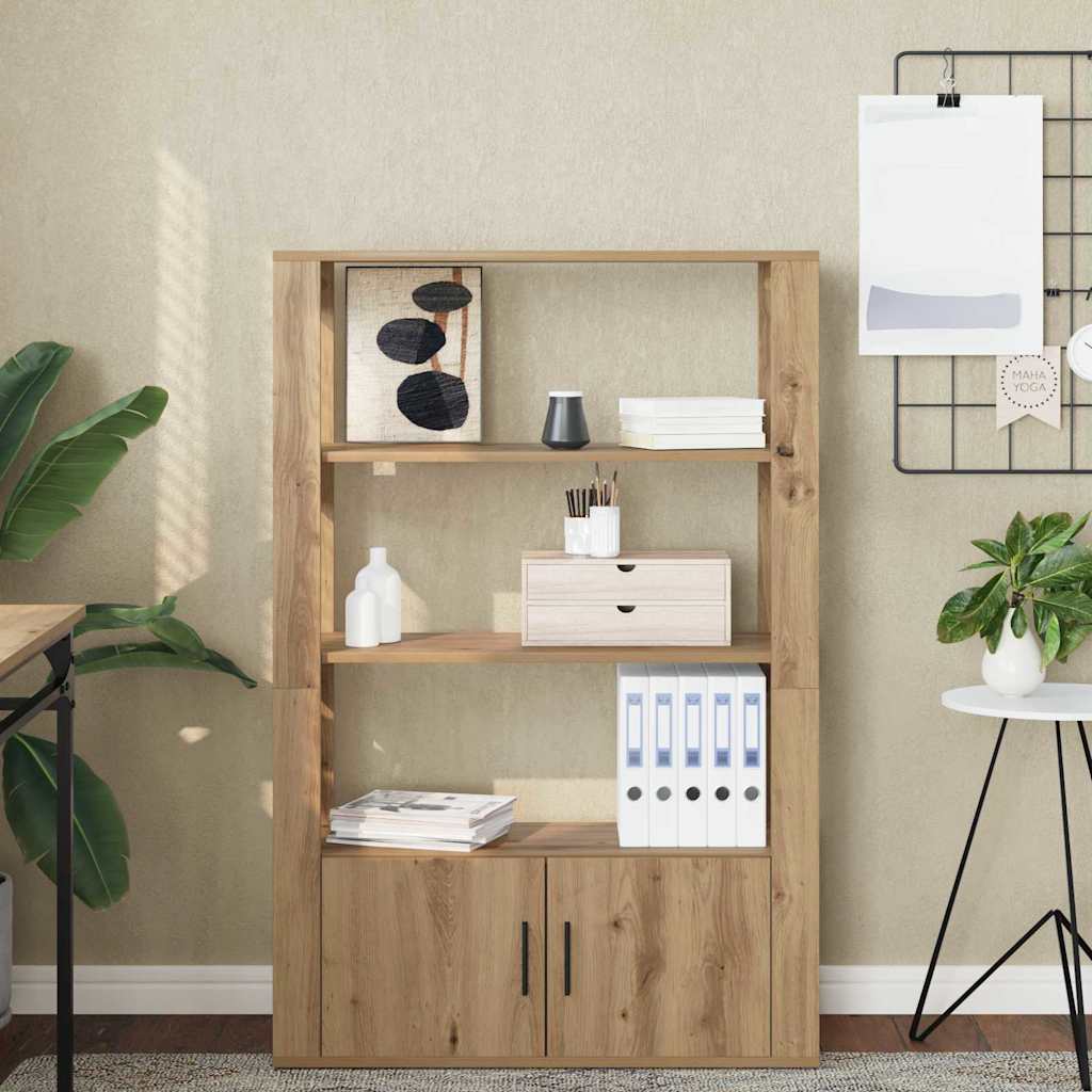 HKH Aparador Alto de Madera Procesada con 2 Puertas - Roble Artesano