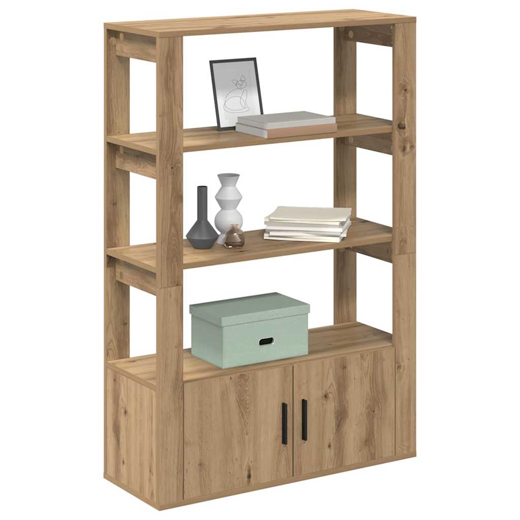HKH Aparador Alto de Madera Procesada con 2 Puertas - Roble Artesano