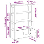 HKH Aparador Alto de Madera Procesada con 2 Puertas - Roble Artesano