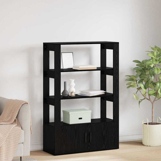 HKH Aparador Alto en Madera Procesada con 2 Puertas - Roble Negro