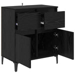 Aparador Industrial HKH de Madera de Ingeniería y Hierro con 2 Puertas - Roble Negro