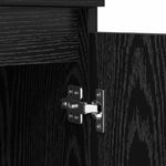 HKH Aparador Moderno em Madeira Processada com 2 Portas  - Carvalho Preto