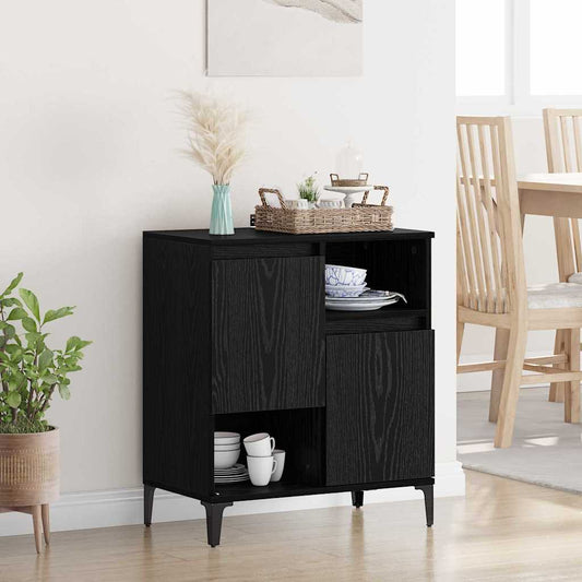 Aparador moderno HKH de madera procesada con 2 puertas - Roble negro