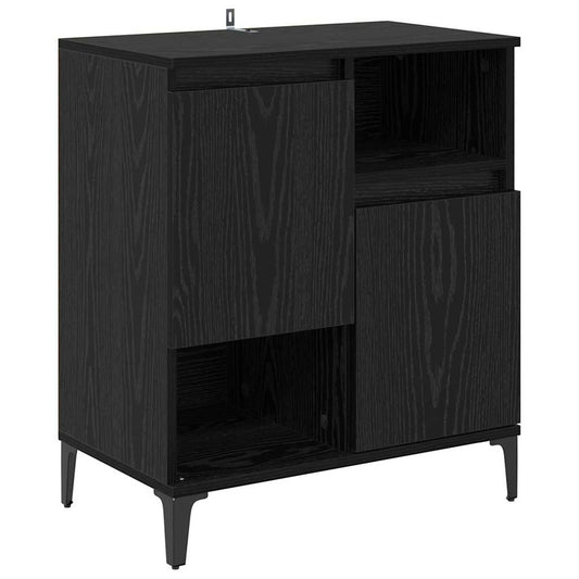 Aparador moderno HKH de madera procesada con 2 puertas - Roble negro