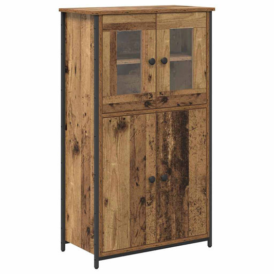 Aparador Alto HKH en Madera Procesada con 4 Puertas - Madera Antigua