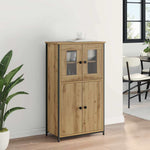 HKH Aparador alto de madera procesada con 4 puertas - Roble artesanal