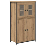 HKH Aparador alto de madera procesada con 4 puertas - Roble artesanal