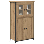 HKH Aparador alto de madera procesada con 4 puertas - Roble artesanal