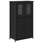 Aparador alto HKH de madera procesada con 4 puertas - Roble negro
