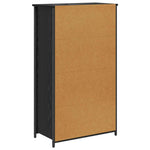 Aparador alto HKH de madera procesada con 4 puertas - Roble negro