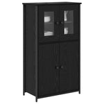 Aparador alto HKH de madera procesada con 4 puertas - Roble negro
