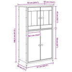 Aparador alto HKH de madera procesada con 4 puertas - Roble negro