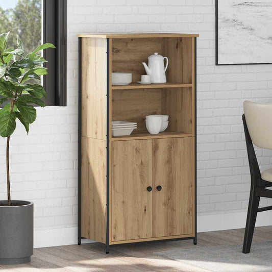 HKH Aparador Alto en Madera Procesada con 2 Puertas - Roble Artesanal