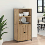 HKH Aparador Alto en Madera Procesada con 2 Puertas - Roble Artesanal