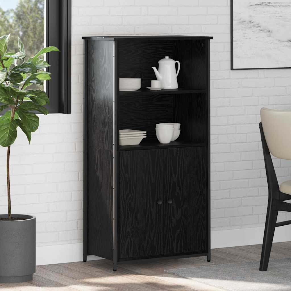 HKH Aparador Alto en Madera Procesada con 2 Puertas - Roble Negro