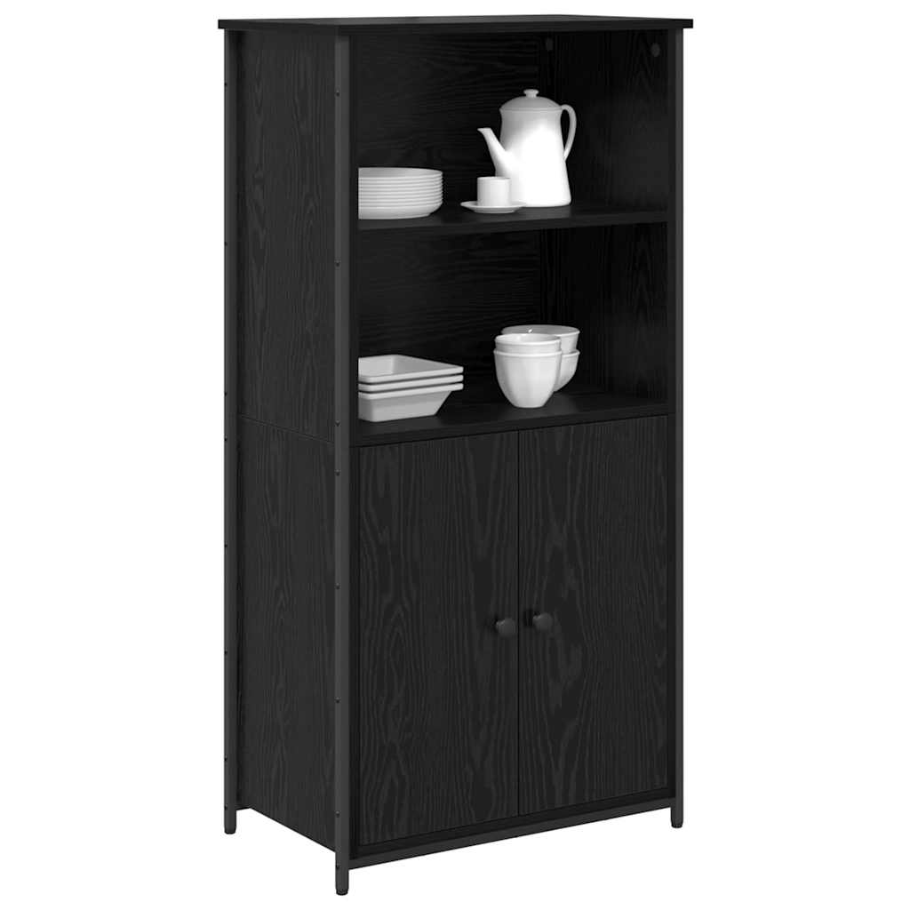 HKH Aparador Alto en Madera Procesada con 2 Puertas - Roble Negro