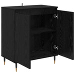 Aparador moderno HKH de madera procesada con 2 puertas - Roble negro