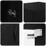 HKH Armario de Pared Moderno de Contrachapado y Vidrio con 2 Puertas - Roble Negro