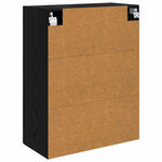 HKH Armario de Pared Moderno de Contrachapado y Vidrio con 2 Puertas - Roble Negro
