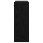 HKH Armario de Pared Moderno de Contrachapado y Vidrio con 2 Puertas - Roble Negro