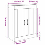HKH Armario de Pared Moderno de Contrachapado y Vidrio con 2 Puertas - Roble Negro